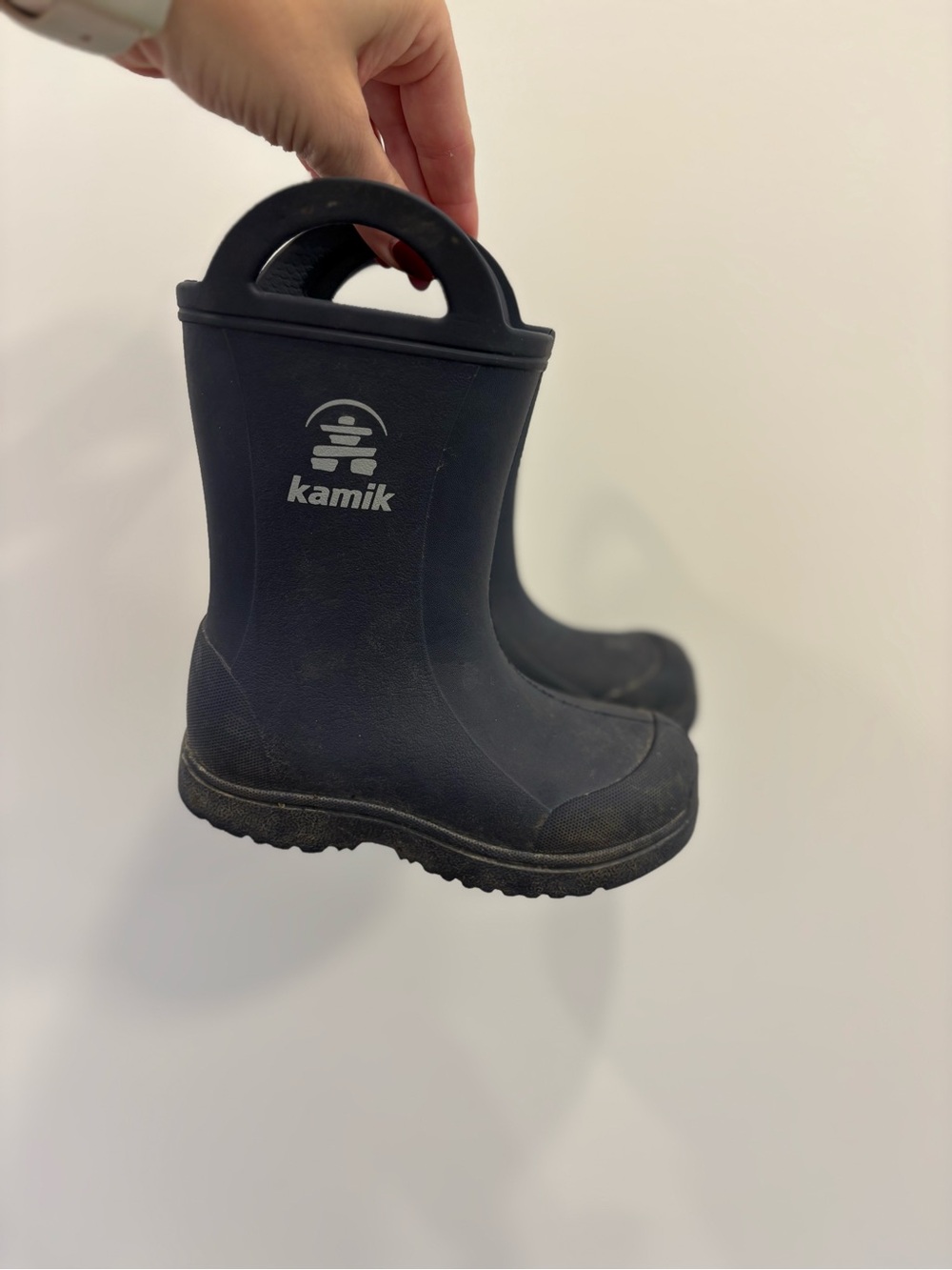 Kamik Kids Navy Blue Easy-Pull Waterproof Rain Boots
